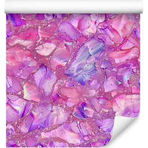 Papel pintado en tonos violeta tinta, lavanda y morado para salón y dormitorio, 50x1000 cm. (1/5)