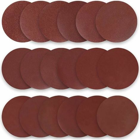 50 disques de ponçage, diamètre du disque 180 mm, papier de verre rouge avec grain P60 pour application à sec