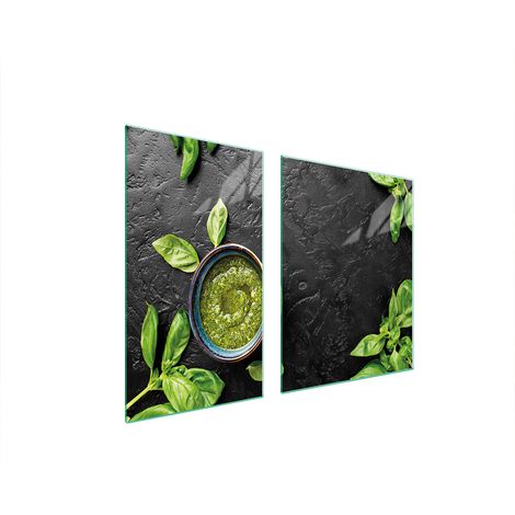 PLATO DE VIDRIO Y TABLA DE CORTAR 100x52 ALBAHACA (1/5)