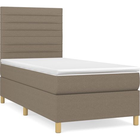 Maison Exclusive - Giroletto a Molle con Materasso Tortora 90x190 cm in Tessuto