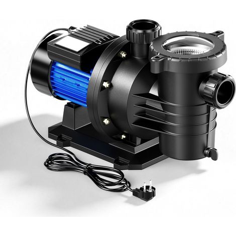 Wiltec Poolpumpe 13200 l/h 370 W für 50-80m³ Pools, Schwimmbadpumpe mit 9 m Förderhöhe, Umwälzpumpe für Schwimmbecken