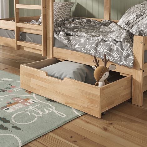 Rollschublade Teddy, Naturholz, 92 x 89 cm, Vitalispa