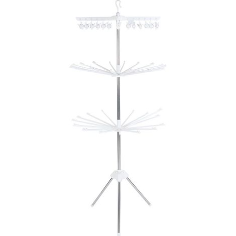 Étendoir à linge intérieur Inox Pliable Trépide Stable 25mm Grande Capacité Séchage Rapide Compact Durable (1/5)