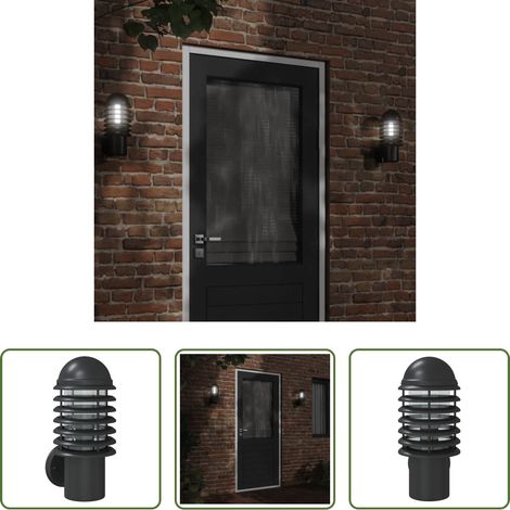 Éclairage extérieur - Applique murale d'extérieur noir acier inoxydable (1/5)