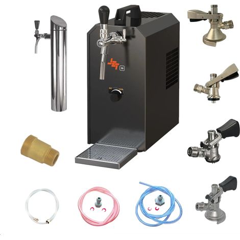 Set completo - Spillatore birra con pompa a membrana - UT JET 30K, dispenser birra, macchina per birra 1-linea, 30 litri/h, KEG: Set di tutti attacco fusto birra (1/5)