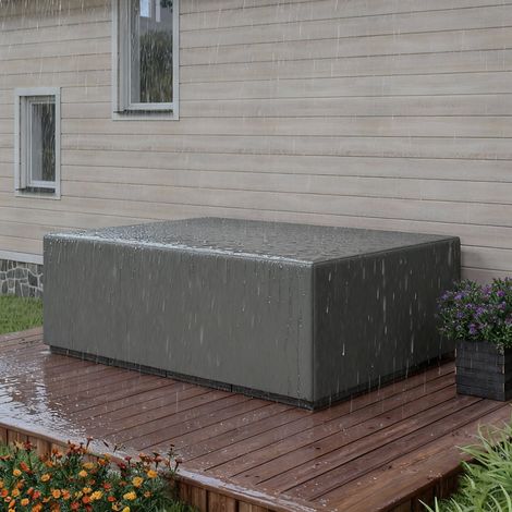 Schutzhülle für Gartenmöbel Winterfest Wasserdicht Abdeckung Abdeckplane Oxford 275 x 205 x 90 cm Dunkelgrau