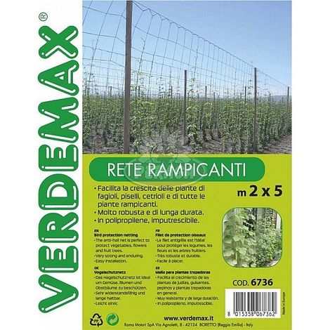 Rete Telo Rampicante per il Giardino m2x5 maglia cm 20x20 Verdemax