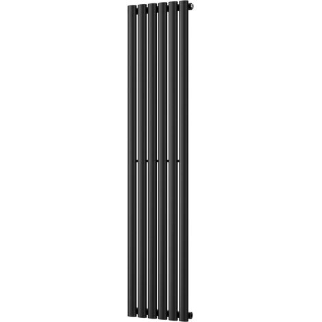 Omeara - Black Vertical Radiator H1600mm x W348mm Single Panel (1/3)