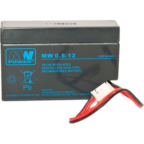 MW 0.8-12: batteria AGM 12V/0.8Ah, 962562 (connettore)