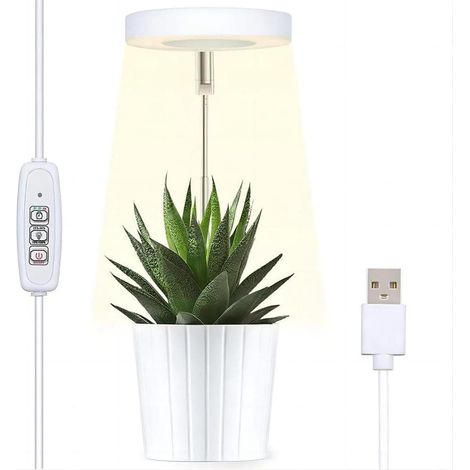 Lampe de croissance pour plantes, hauteur réglable, avec minuterie marche/arrêt (3/9/12 heures) - Convient aux petites plantes-AquaForge (1/5)