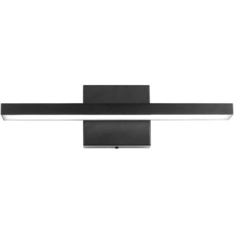 Applique murale LED noire moderne de 15,7 pouces, 9 W, en aluminium givré, pour salle de bain, blanc froid 6000 K (1/4)