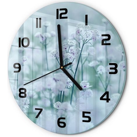 Horloge Murale Ronde Originale en Verre Silencieuse Design Moderne Salon Grande renouée fi 30 cm (1/5)