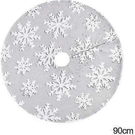 Jupe de sapin de Noël, tapis, paillasson, décoration, motif flocons de neige blancs, Joyeux Noël, décoration intérieure, Natal, Nouvel An, Navidad 2022 (1/4)