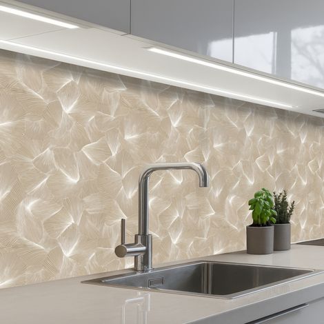 Kitchen Splashback Organic - Texture - Beige 300x80 cm