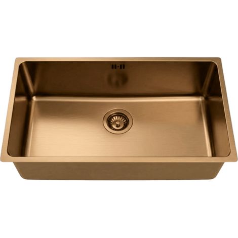 Essebagno Inoxa Lavello singolo 1 vasca grande 76x44 in acciaio inox spazzolato rame