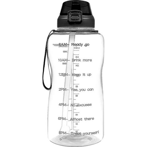 1 botella de agua de 2000 ml, a prueba de fugas, inodora, ligera, para deportes al aire libre. (1/5)