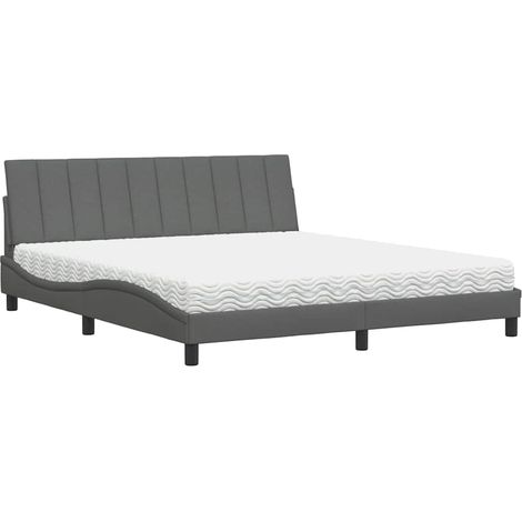 Maison Exclusive - Bett mit Matratze "Hanko" Dunkelgrau 180x200 c