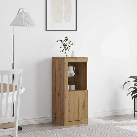 LED-Sideboard Braun 41 x 37 x 100 cm Holzwerkstoff