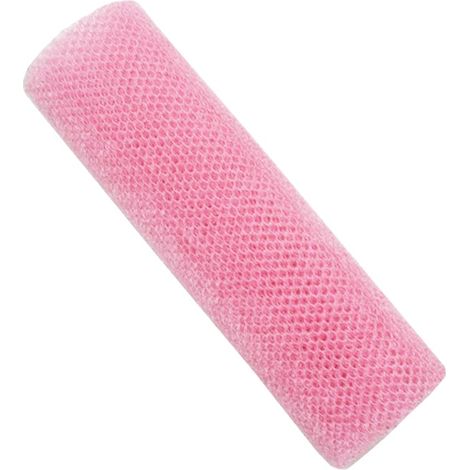 Spugna da bagno, in nylon, con design elastico, 1 pezzo, rosa (1/2)