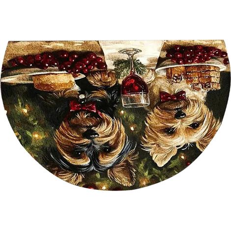 Tapis De Suelo - Tapis D'Entrée Demi-Cercle - Polyestère Antidérapant Absorbant - Pour Cuisine Salle De Bain Porche - 50 X 60 Cm - 1 Pièce (1/5)