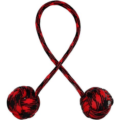 Cordelette Paracord avec Boule Métallique pour Renforcement des Doigts - Usage Quotidien et Voyage - Rouge et Blanc (1/5)