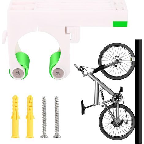Clip di parcheggio regolabile per mountain bike, sistema di stoccaggio per biciclette, anello di parcheggio salvaspazio (verde) (1/5)