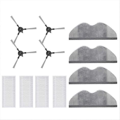Pièces de rechange pour aspirateur robot Xiaomi E5 C108 : brosse latérale, chiffon de nettoyage et filtre. (1/5)