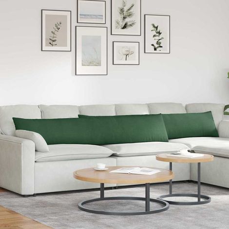 Sofakissen 2 Stück Dunkelgrün 200 x 40 cm Cordstoff
