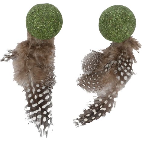 Jouets pour chat Katti balle de cataire avec plumes (1/4)
