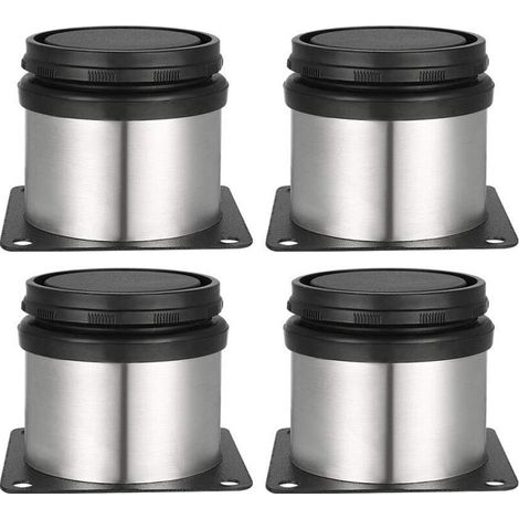 Set mit 4 höhenverstellbaren Möbelfüßen aus Edelstahl für Sofa, Tisch, Schrank – 6 cm – 6 cm – 5 cm (1/3)
