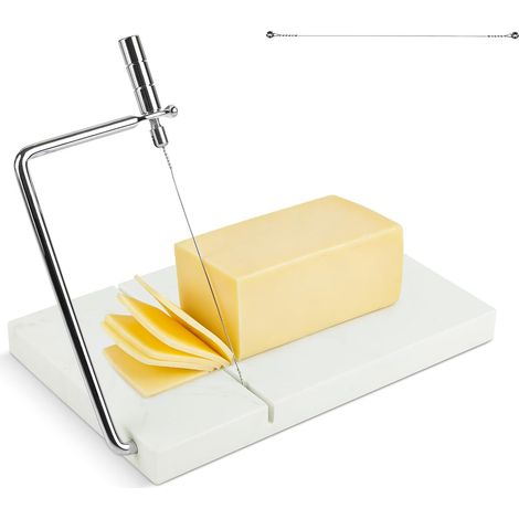Marble Cheese Slicer, Adjustable Tension with Anti-Kink Wire, Quick Wire Replacement and Extra Wires, Multifunction for Butter/Soap (1/5)