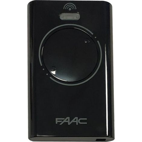 FAAC XT2 433 SLH Noire - Télécommande à 2 canaux - Codage Rolling Code SLH sécurisé - Compatible motorisation FAAC - Référence 7870071 (1/3)