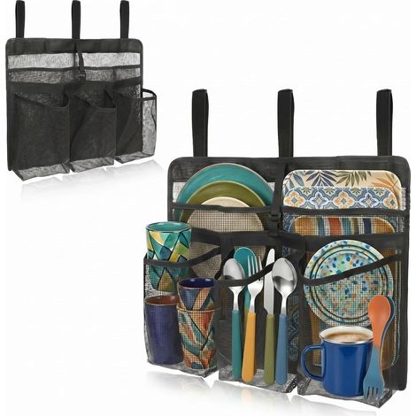 Égouttoir Vaisselle Camping Pliable,Rangement Cuisine Camping-Car Égouttoir vaisselle pliable peu encombrant pour camping. Range assiettes, tasses et couverts en cuisine extérieure (1/5)