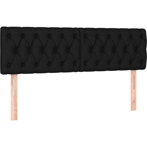 Cabecero accesorio para dormir mueble de dormitorio en 2 partes 72 x 7 x 78/88 cm tela negra TDL0206252 (1/5)