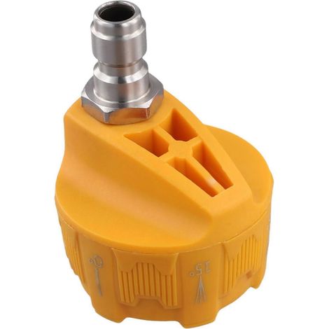 High Pressure Washer Nozzle Adjustable Cleaning Nozzles Adjustable Hose Nozzle Quick Connect Male Adapter Yellow (1/5)
