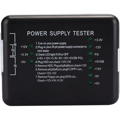 ATX-Netzteiltester mit LED-Anzeige, schwarze ABS-Computerteile (1/5)