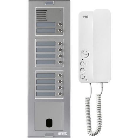 Kit Platine et poste audio Sinthesi Alu 10 boutons 4 modules 2VOICE URMET KASA83/10