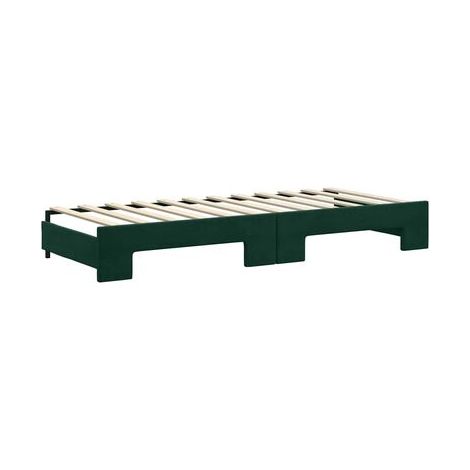 Banquette-lit à tiroirs, vert foncé, 80 × 200 cm, velours, velours doux et confortable, rangement pratique intégré, idéal chambre à coucher, style moderne, montage simple (1/5)