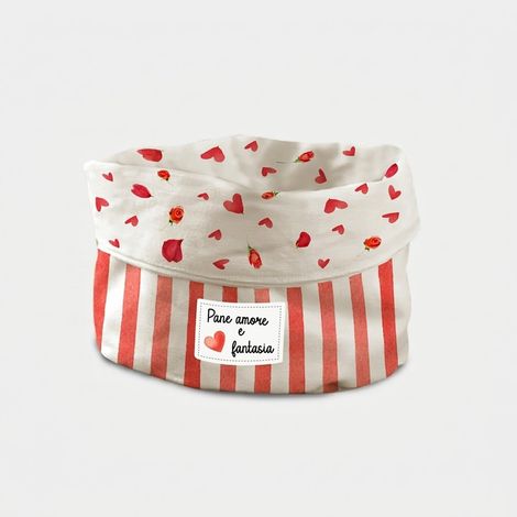 Cestino portaoggetti bagno idrorepellente Secret Love Righe Rosse (1/2)