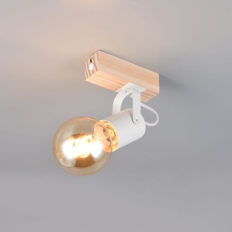 SPOT E27 LYNAR 17CM BIANCO/LEGNO (1/5)