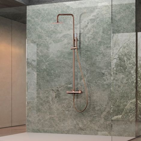 Imex -  Columna Ducha Monomando con Grifo Oro Rosa Serie Line (1/5)