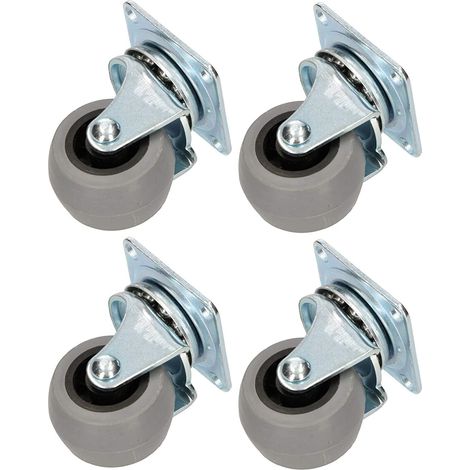 KOTARBAU Lot de 4 roulettes pour meuble Ø 40 cm Convient pour tous les sols (1/5)