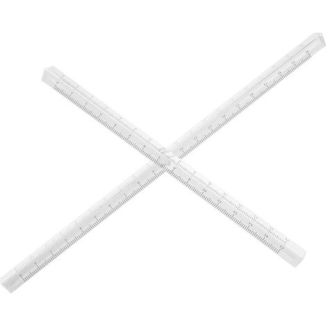 Règle transparente en 2 pièces, échelle métrique, outil de dessin (1/5)