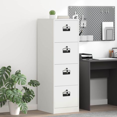 Aktenschrank 2 pcs Weiß 44 x 50 x 139 cm Kaltgewalzter Stahl