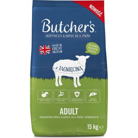 Croquettes pour chien Butcher's Original à l'agneau, 15 kg (1/2)
