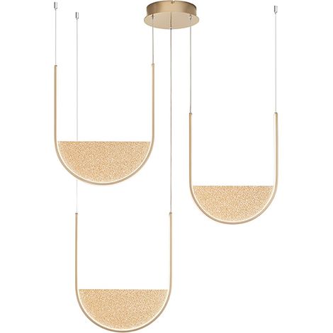 Suspension LED dimmable design moderne Lotus 3 - Or (1/2)