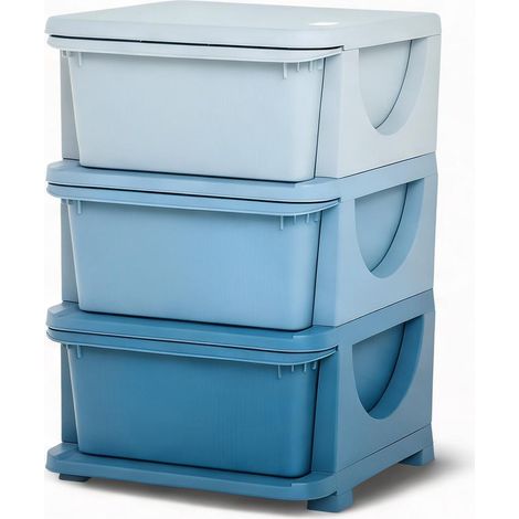 Tour de Rangement Enfant 3 Tiroirs Plastique 37 x 37 x 56,5 cm (1/5)