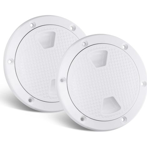 Set mit 2 runden Inspektionsluken – Verstärktes ABS – 180°-Öffnungswinkel mit Verriegelung – Für Boote und den Außenbereich – Durchmesser 10,2 bis 17,8 cm (1/5)
