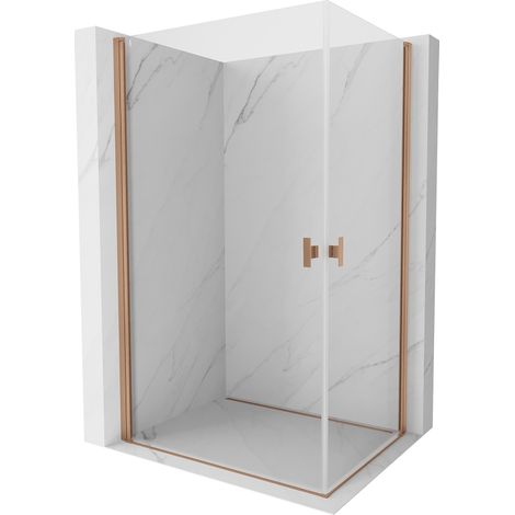 Mexen Mist-B Duo cabine de douche à charnière 90 x 70 cm, transparent, cuivre brossé - 8A2-090-070-65-00 (1/5)