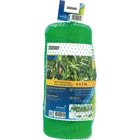Rete protezione uccelli stocker 4x10 m stabilizzata UV verde